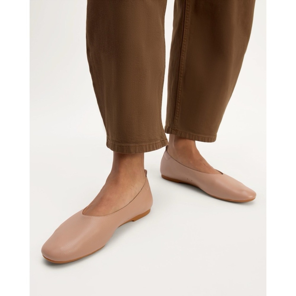 everlane THE DAY GLOVE Flats Leather Tan Size 6.5 Mint Condition Preppy - Picture 1 of 4